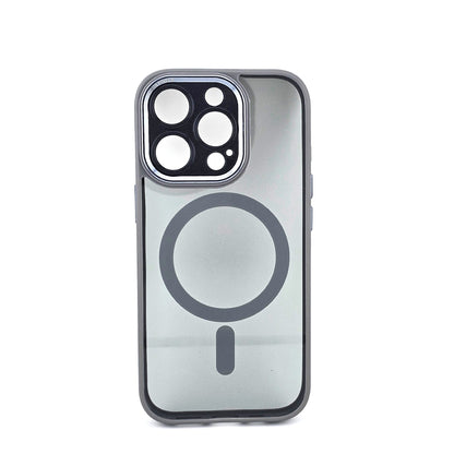 Husa de Protectie Compatibil cu iPhone 16 Pro Max, Klevo, Incarcare Wireless, Tehnologie Magsafe, Carcasa din TPU/ PC, Protectie Camera, Antisoc, Antizgariere, Gri - Transparent