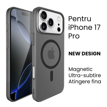 Husa de Protectie compatibila Apple iPhone 17 Pro, Klevo, Magnetica Ultra-subtire, Anti-alunecare, Protectie PC, Rezistenta la Zgirieturi, Negru