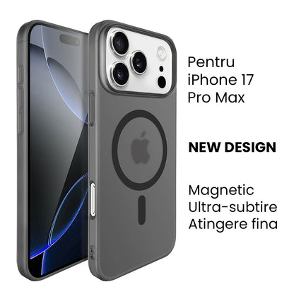 Husa de Protectie compatibila Apple iPhone 17 Pro Max, Klevo, Magnetica Ultra-subtire, Anti-alunecare, Protectie PC, Rezistenta la Zgirieturi, Negru