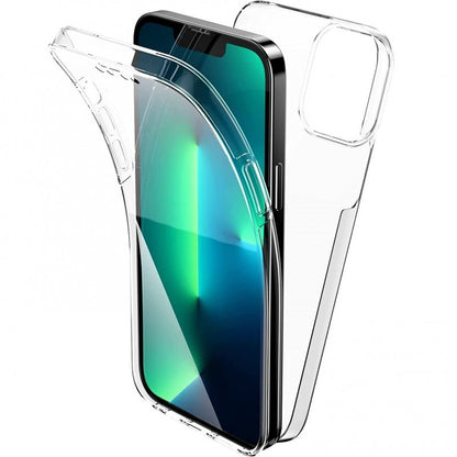 Husa de protectie Klevo 360 grade, PC+TPU+Folie policarbonat, pentru Apple iPhone 14, Transparent