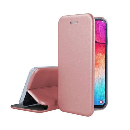 Husa de protectie Klevo compatibila cu Apple iPhone 11 Pro Magnet Book Case Roz-Auriu