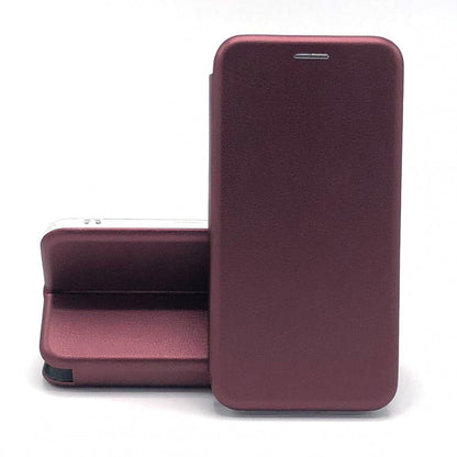 Husa de protectie Klevo compatibila cu Apple iPhone 12/12 Pro Magnet Book Case Bordo