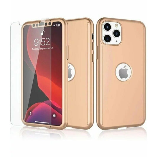 Husa de protectie Klevo compatibila cu Apple iPhone 12 Pro Max Full Cover 360 Auriu + Folie de protectie