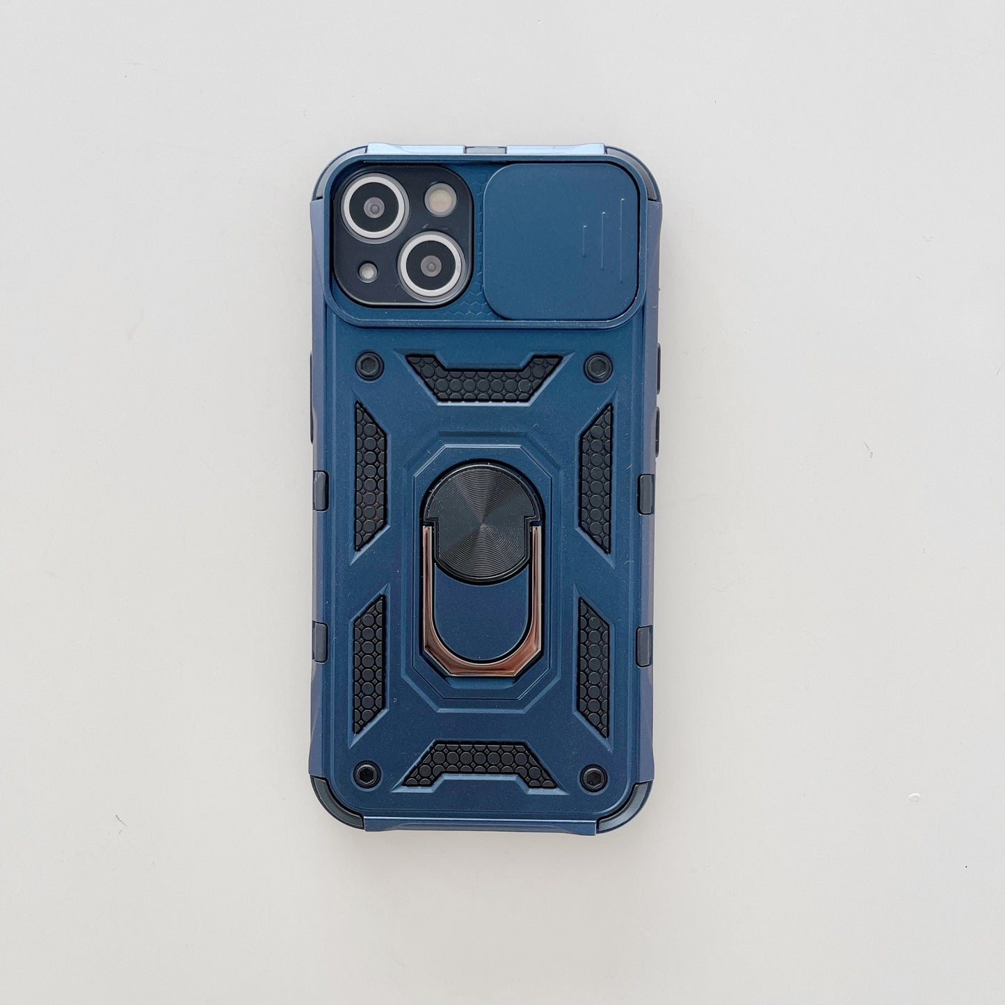 Husa de protectie Klevo compatibila cu Apple iPhone 13 Defender Model 4 cu suport,Albastru