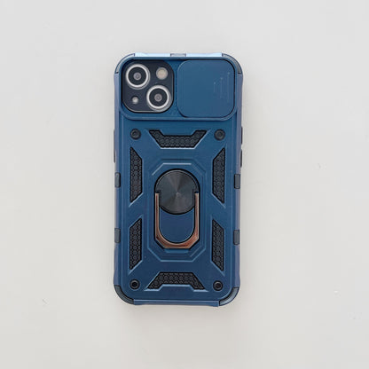 Husa de protectie Klevo compatibila cu Apple iPhone 13 Defender Model 4 cu suport,Albastru