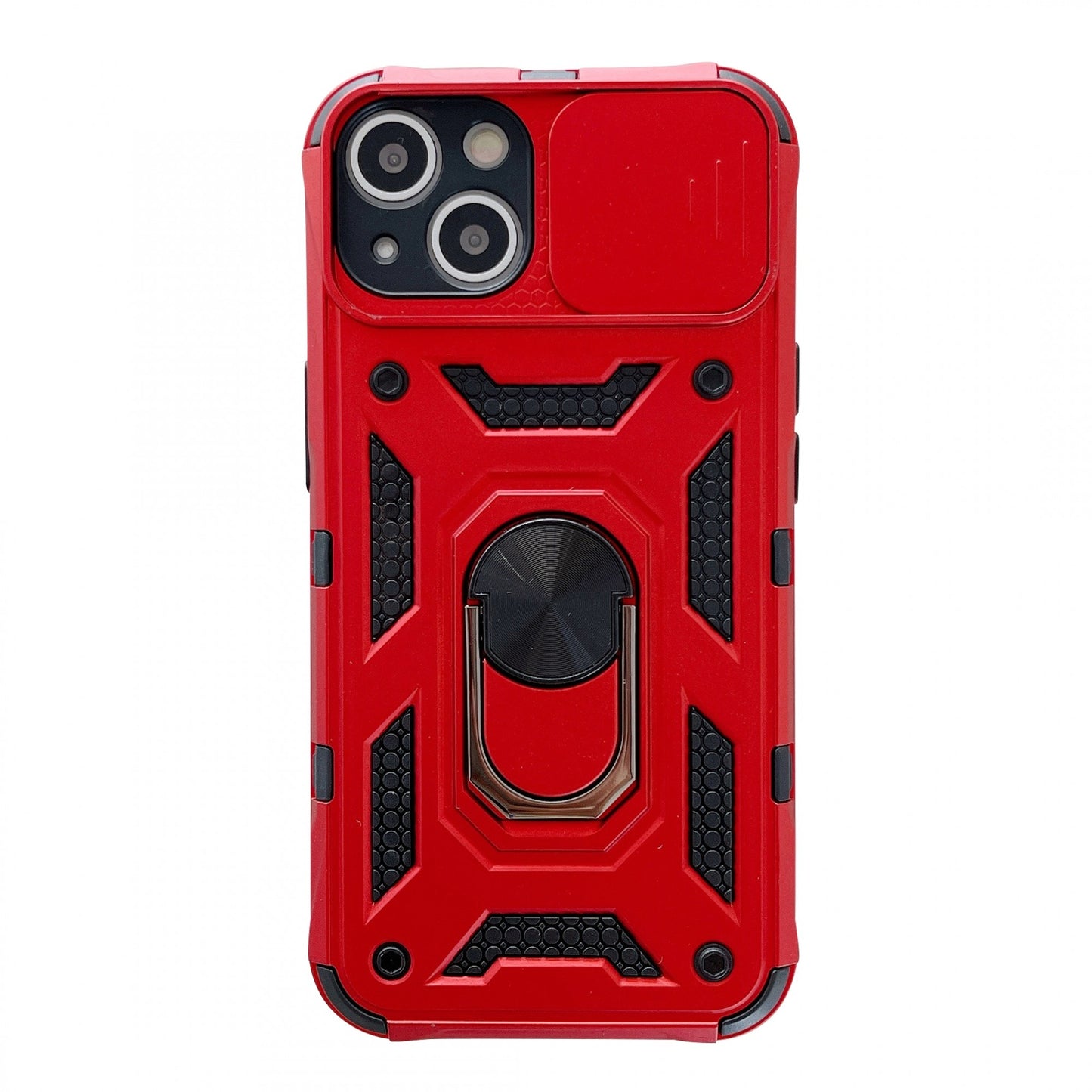 Husa de protectie Klevo compatibila cu Apple iPhone 13 Defender Model 4 cu suport,Rosu