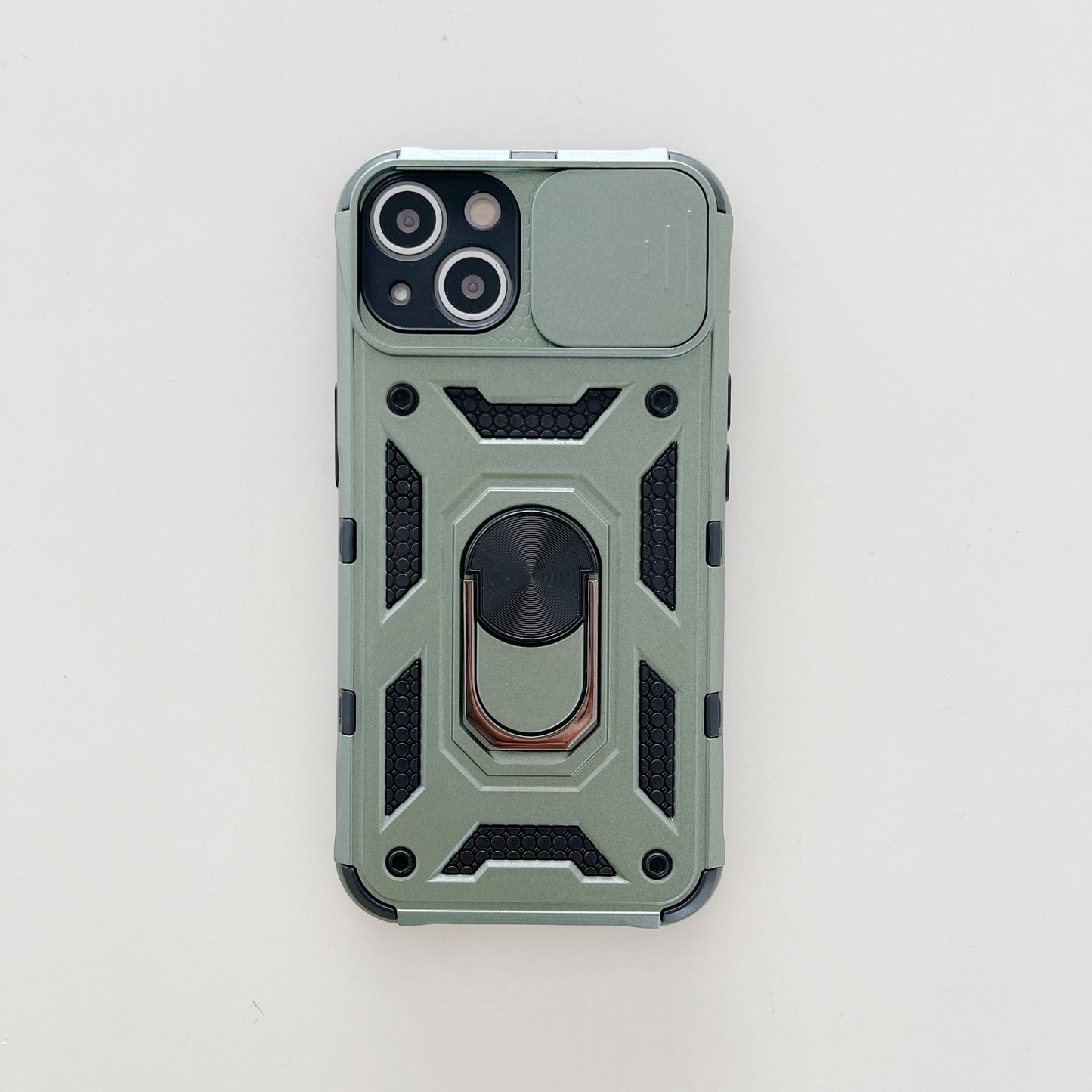 Husa de protectie Klevo compatibila cu Apple iPhone 13 Defender Model 4 cu suport,Verde