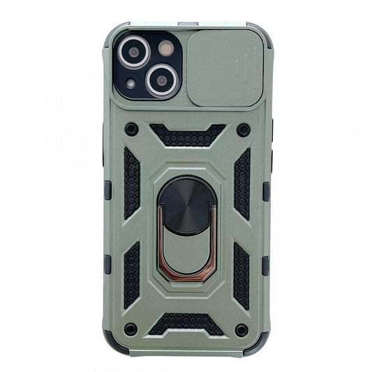 Husa de protectie Klevo compatibila cu Apple iPhone 13 Defender Model 4 cu suport,Verde