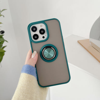 Husa de protectie Klevo compatibila cu Apple iPhone 13 Mini,Defender cu prindere inel,Verde