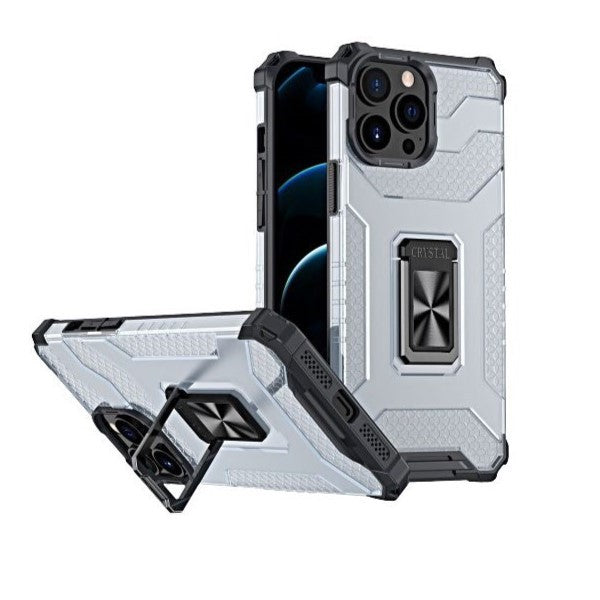 Husa de protectie Klevo compatibila cu Apple iPhone 13 Pro Acrylic Armor cu suport Negru