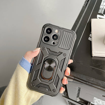 Husa de protectie, Klevo, compatibila cu Apple iPhone 13 Pro Defender Model 4 cu suport,Negru