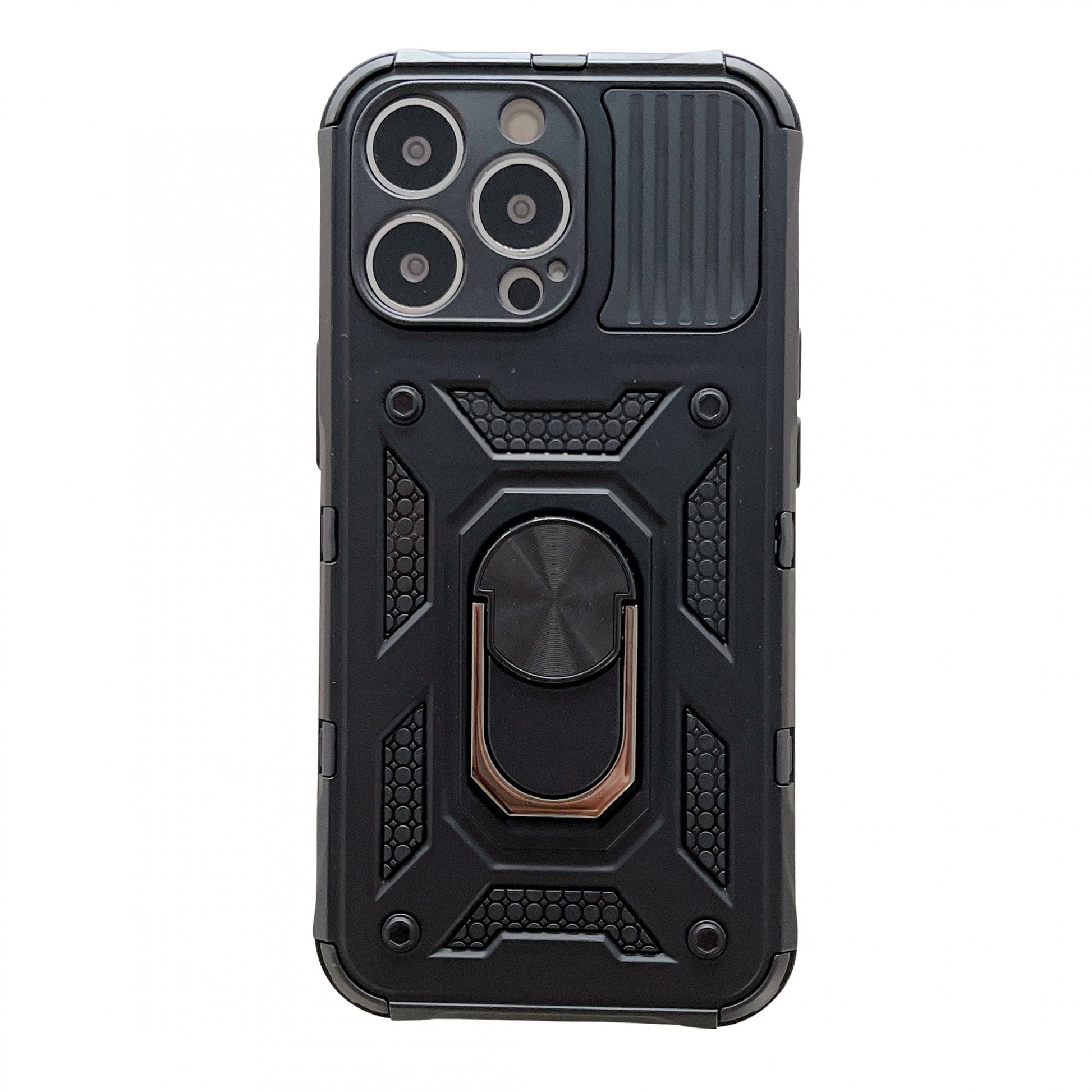 Husa de protectie, Klevo, compatibila cu Apple iPhone 13 Pro Defender Model 4 cu suport,Negru