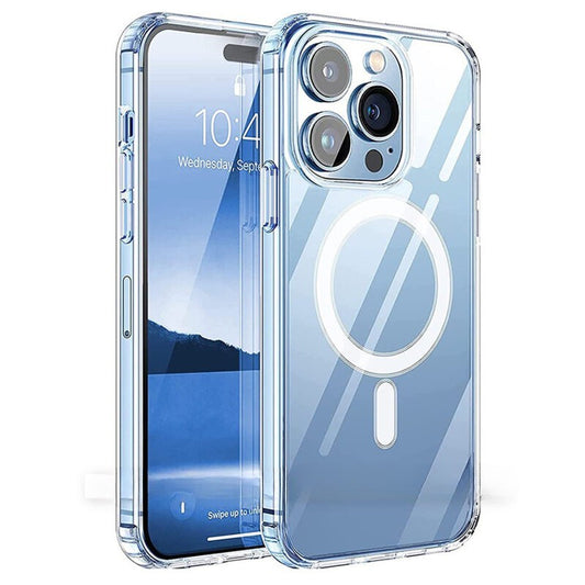 Husa de protectie Klevo compatibila cu Apple iPhone 15, MagSafe Blister, gaura mare camera, transparenta