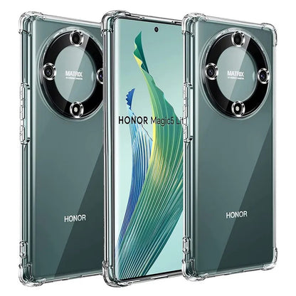 Husa de Protectie, Klevo, Compatibila cu Honor Magic 5 Pro, TPU Antisoc, Protectie Colturi, 1.5 mm Transparent
