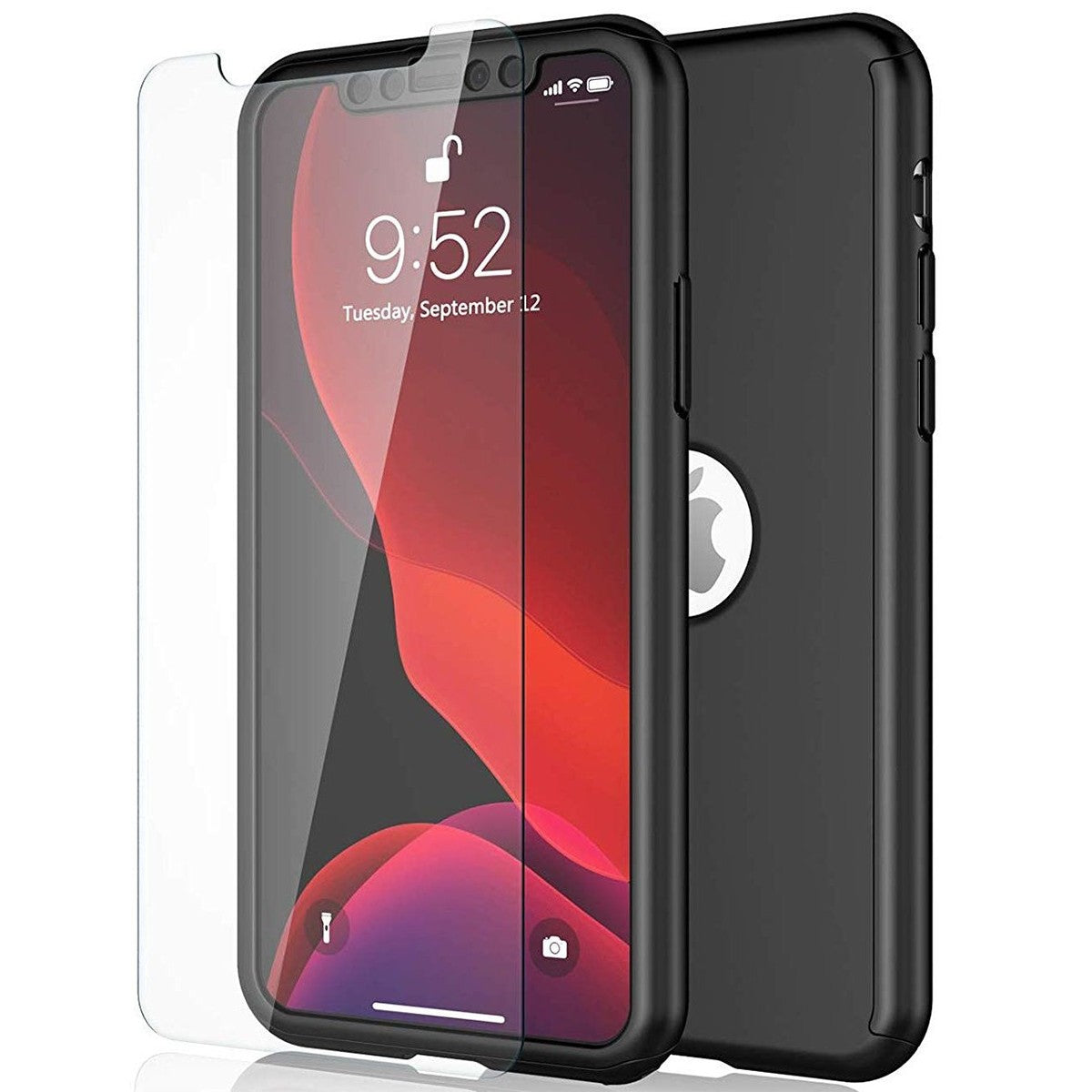 Husa de protectie Klevo compatibila cu Oppo Reno 4 Lite Full Cover 360 Negru + Folie de protectie