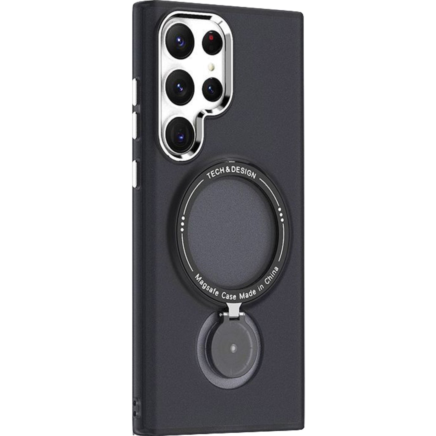 Husa de protectie Klevo, cu incarcare Wireless, Tehnologie Magsafe, TPU, Inel magnetic rotativ cu functie de suport, pentru  Samsung Galaxy S23 Plus , Negru