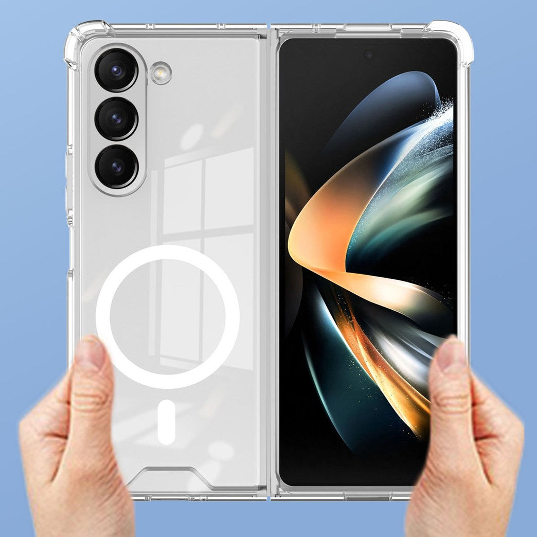 Husa pentru Samsung Galaxy Z FOLD6, Klevo, Husa de Protectie cu Anti-Shock, Tehnologie MagSafe Magnetic, Design Ultra Subtire, Anti alunecare, TPU Acrilic, Transparent