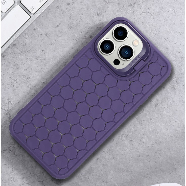 Husa de Protectie TPU, Klevo, pentru Apple iPhone 15, 3D Cube, cu Inel, Protectie Camera, Antisoc, Antizgariere, Antialunecare, Acoperire Completa, Mov