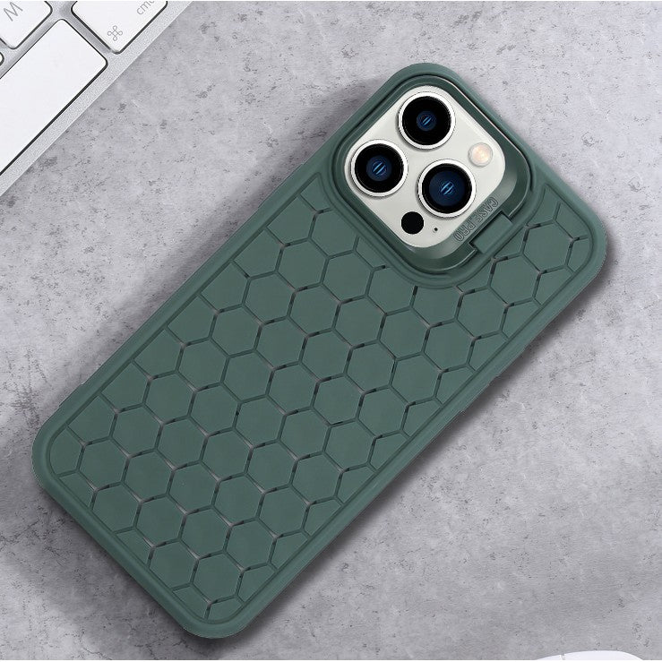 Husa de Protectie TPU, Klevo, pentru Apple iPhone 15, 3D Cube, cu Inel, Protectie Camera, Antisoc, Antizgariere, Antialunecare, Acoperire Completa, Verde