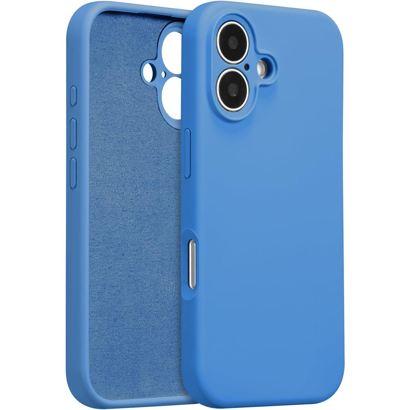 Husa de Protectie, Klevo, pentru iPhone 16, Liquid Silicone, cu Microfibra pe Interior, Protectie Antisoc, Compatibil Incarcare Wireless, Albastru