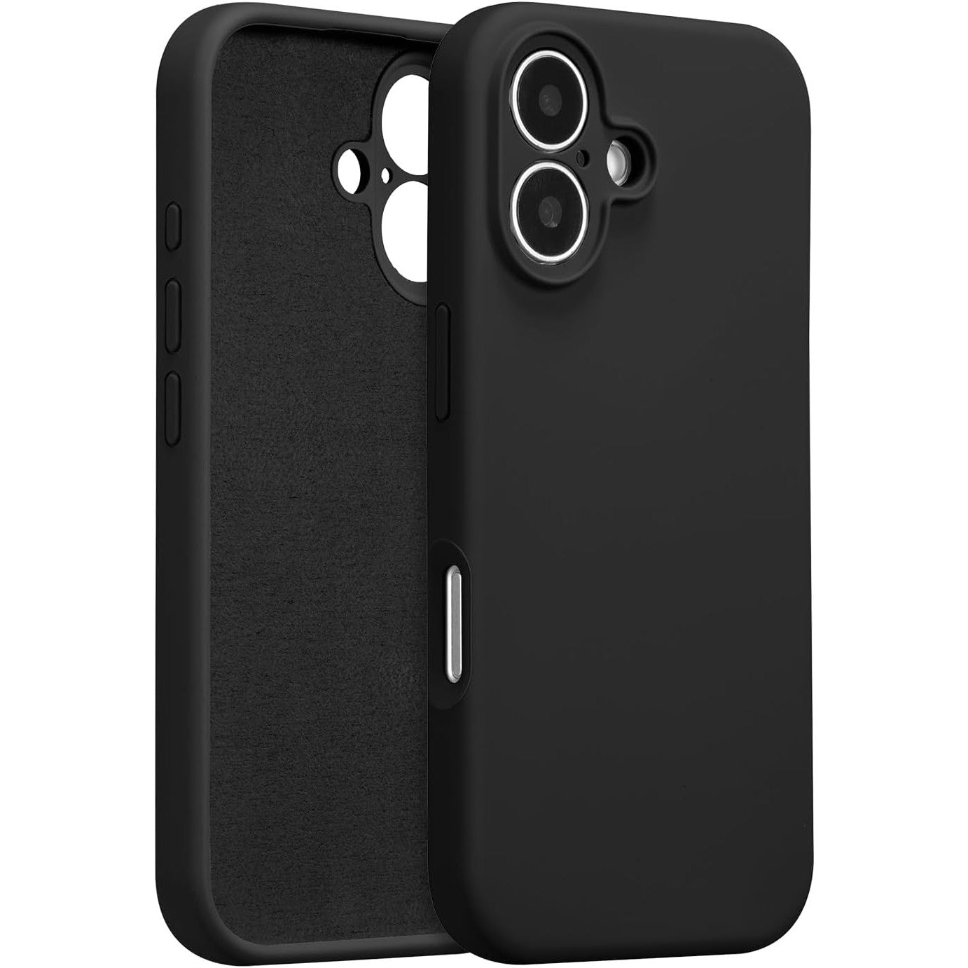Husa de Protectie, Klevo, pentru iPhone 16 Plus, Liquid Silicone, cu Microfibra pe Interior, Protectie Antisoc, Compatibil Incarcare Wireless, Negru
