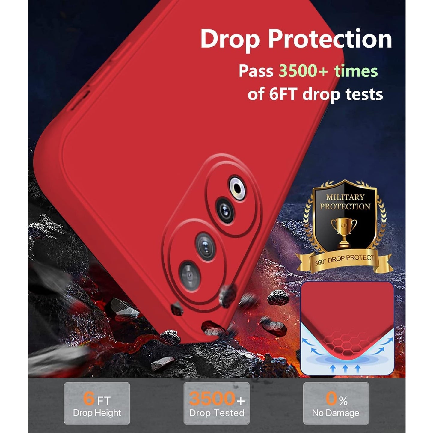 Husa de Protectie, Klevo, pentru Honor 90, Liquid Silicone, cu Microfibra pe Interior, Protectie Antisoc, Compatibil Incarcare Wireless, Rosu