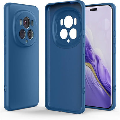Husa de Protectie, Klevo, pentru Honor Magic 5 Pro, Liquid Silicone, cu Microfibra pe Interior, Protectie Antisoc, Compatibil Incarcare Wireless, Albastru