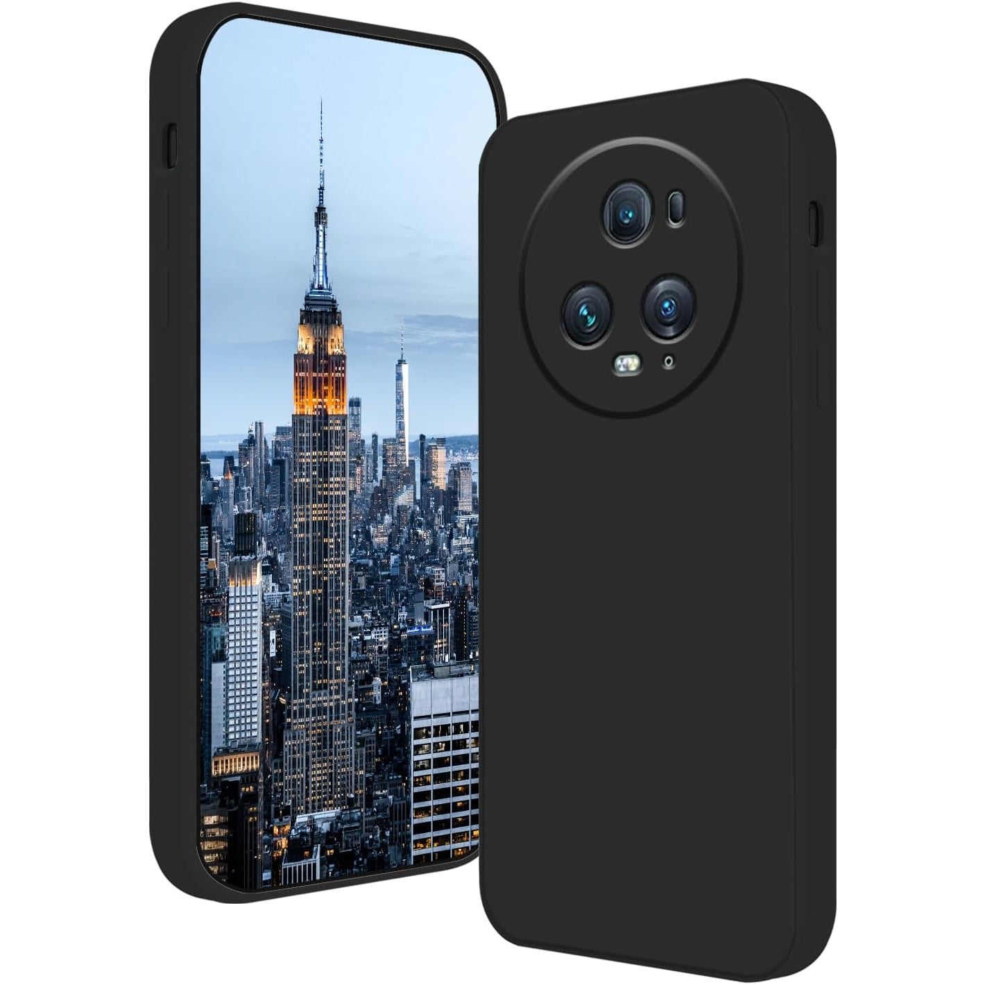 Husa de Protectie, Klevo, pentru Honor Magic 5 Pro, Liquid Silicone, cu Microfibra pe Interior, Protectie Antisoc, Compatibil Incarcare Wireless, Negru