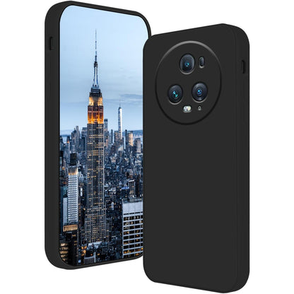 Husa de Protectie, Klevo, pentru Honor Magic 5 Pro, Liquid Silicone, cu Microfibra pe Interior, Protectie Antisoc, Compatibil Incarcare Wireless, Negru