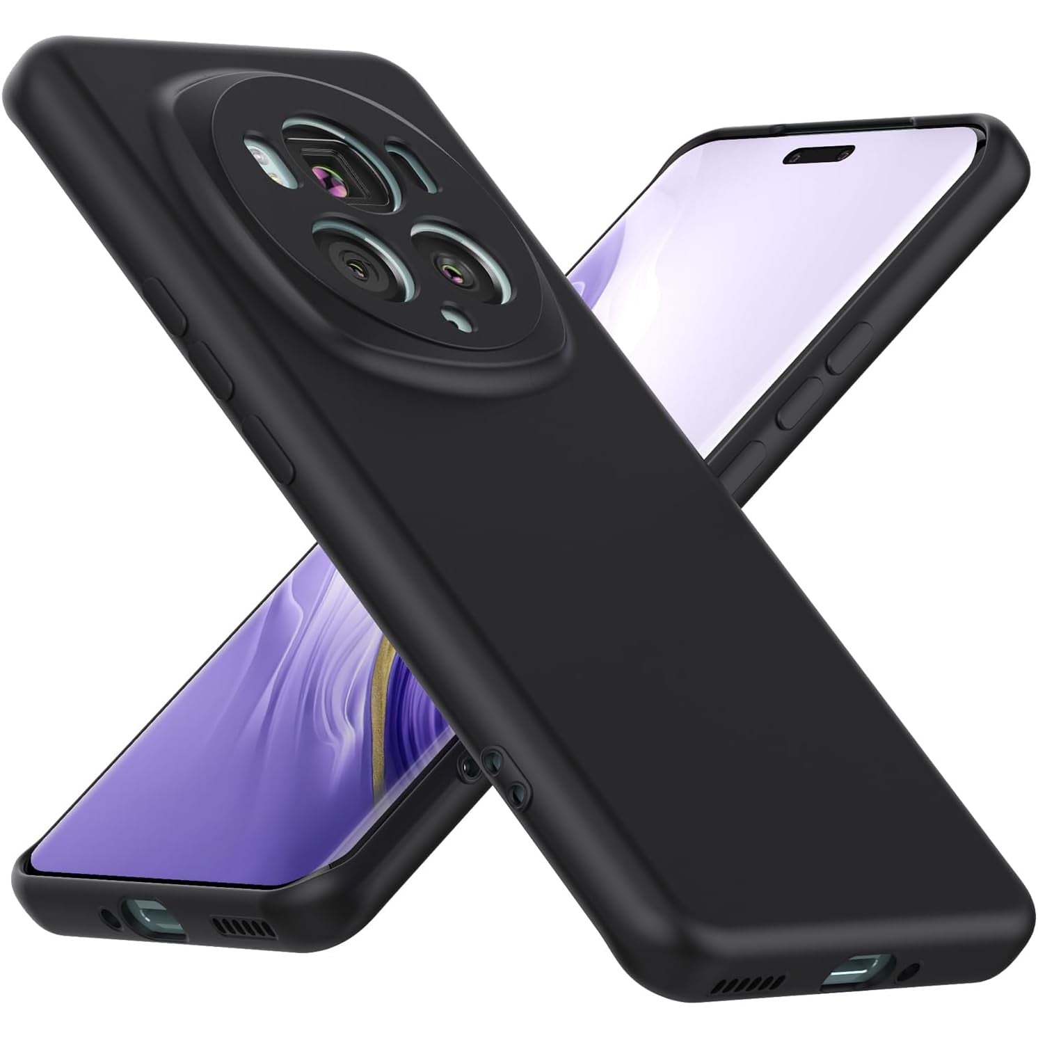 Husa de Protectie, Klevo, pentru Honor Magic 6 Pro, Liquid Silicone, cu Microfibra pe Interior, Protectie Antisoc, Compatibil Incarcare Wireless, Negru