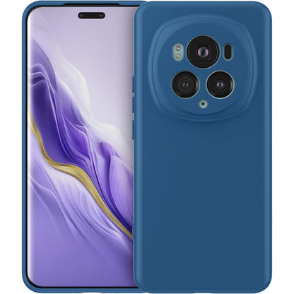 Husa de Protectie, Klevo, pentru Honor Magic 6 Pro, Liquid Silicone, cu Microfibra pe Interior, Protectie Antisoc, Compatibil Incarcare Wireless, Albastru
