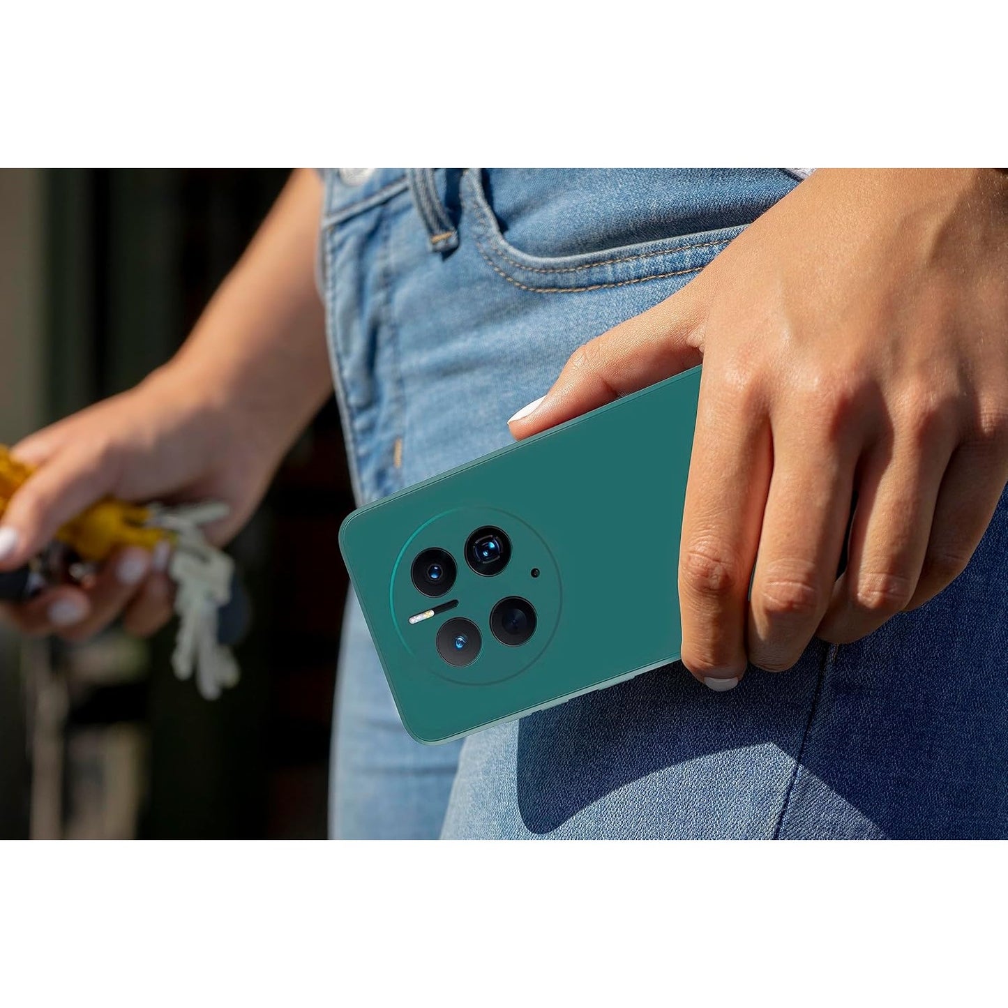 Husa de Protectie, Klevo, pentru Huawei Mate 50 Pro, Liquid Silicone, cu Microfibra pe Interior, Protectie Antisoc, Compatibil Incarcare Wireless, Verde