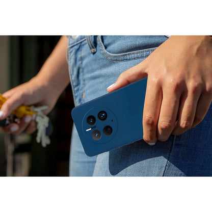 Husa de Protectie, Klevo, pentru Huawei Mate 50 Pro, Liquid Silicone, cu Microfibra pe Interior, Protectie Antisoc, Compatibil Incarcare Wireless, Albastru