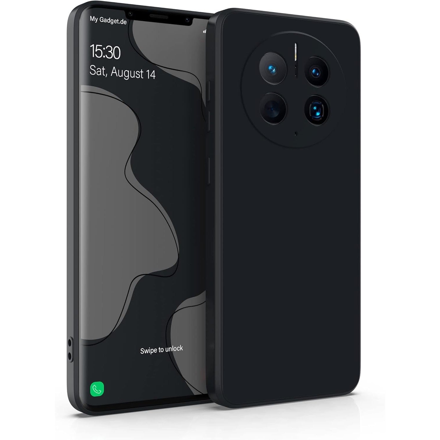 Husa de Protectie, Klevo, pentru Huawei Mate 50 Pro, Liquid Silicone, cu Microfibra pe Interior, Protectie Antisoc, Compatibil Incarcare Wireless, Negru