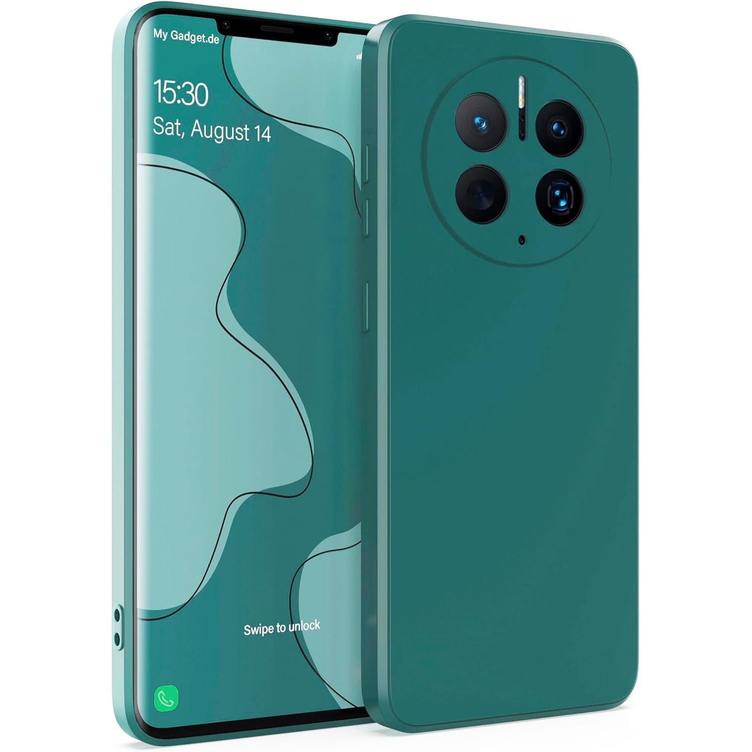 Husa de Protectie, Klevo, pentru Huawei Mate 50 Pro, Liquid Silicone, cu Microfibra pe Interior, Protectie Antisoc, Compatibil Incarcare Wireless, Verde