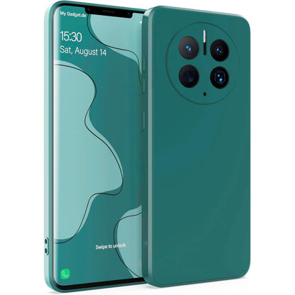 Husa de Protectie, Klevo, pentru Huawei Mate 50 Pro, Liquid Silicone, cu Microfibra pe Interior, Protectie Antisoc, Compatibil Incarcare Wireless, Verde