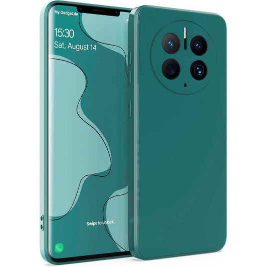 Husa de Protectie, Klevo, pentru Huawei Mate 50 Pro, Liquid Silicone, cu Microfibra pe Interior, Protectie Antisoc, Compatibil Incarcare Wireless, Verde