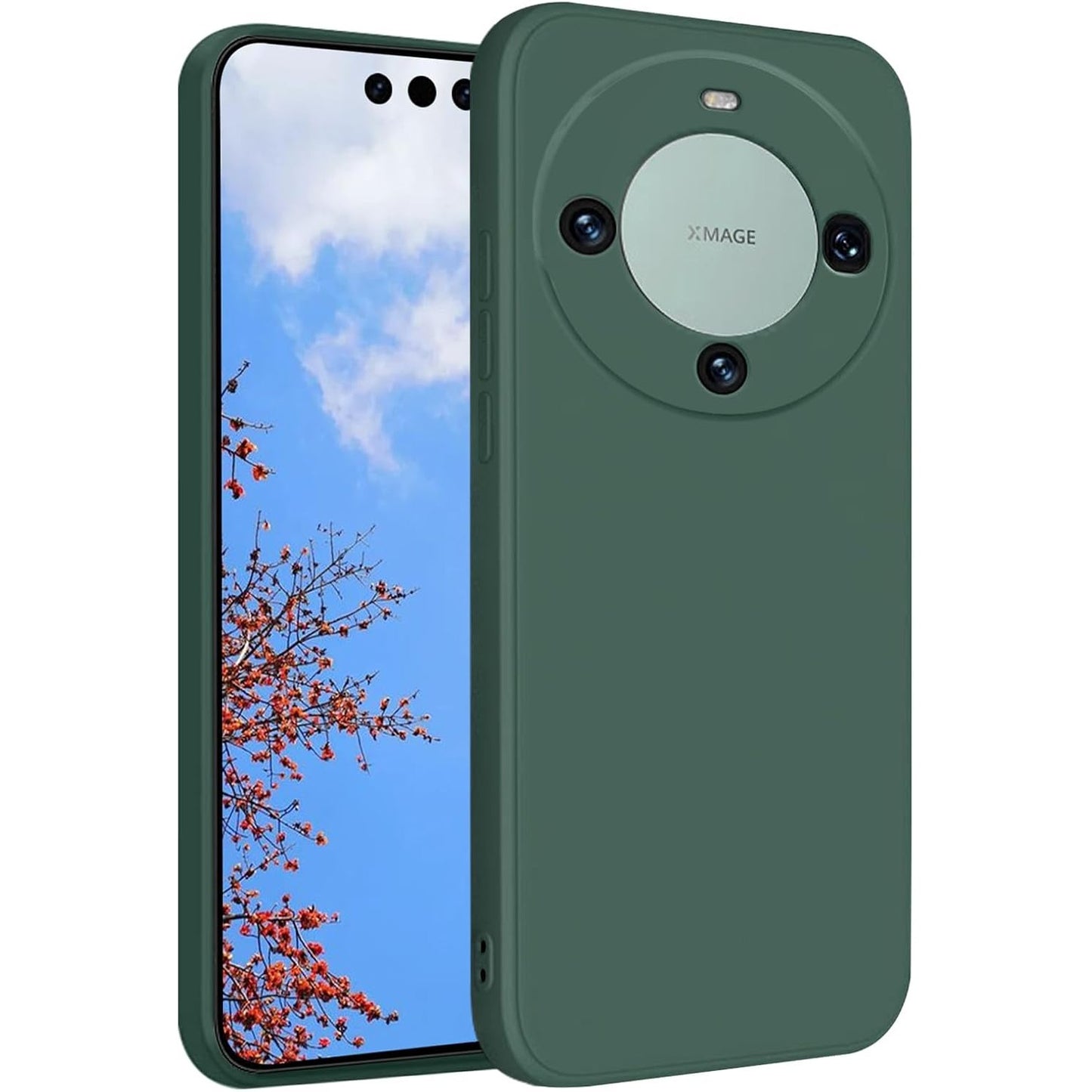 Husa de Protectie, Klevo, pentru Huawei Mate 60 Pro, Liquid Silicone, cu Microfibra pe Interior, Protectie Antisoc, Compatibil Incarcare Wireless, Verde