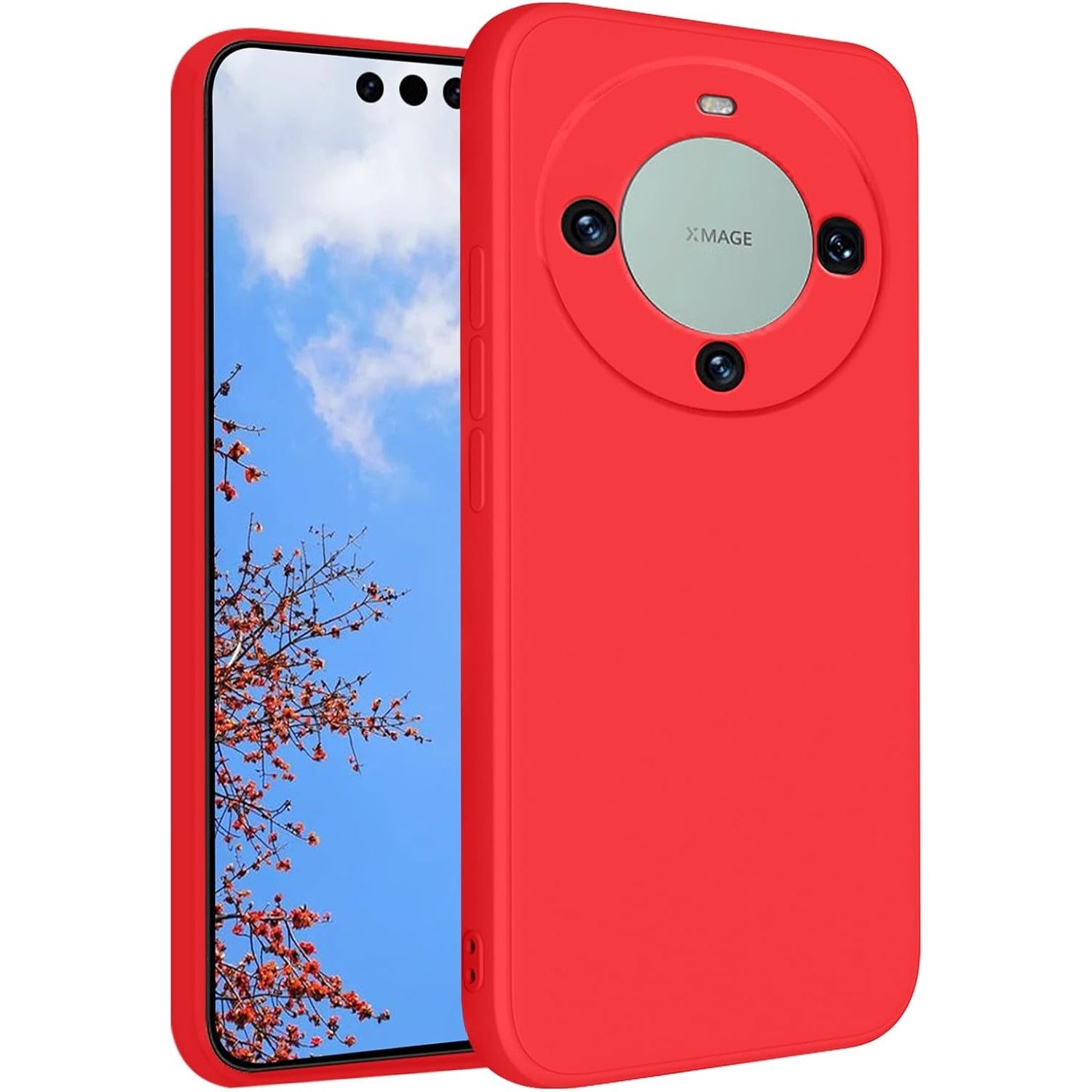 Husa de Protectie, Klevo, pentru Huawei Mate 60 Pro, Liquid Silicone, cu Microfibra pe Interior, Protectie Antisoc, Compatibil Incarcare Wireless, Rosu