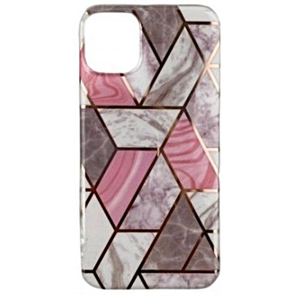 Husa de Protectie, Klevo, pentru Huawei P Smart 2021, din TPU Soft IMD, Marble Geometric, Alb