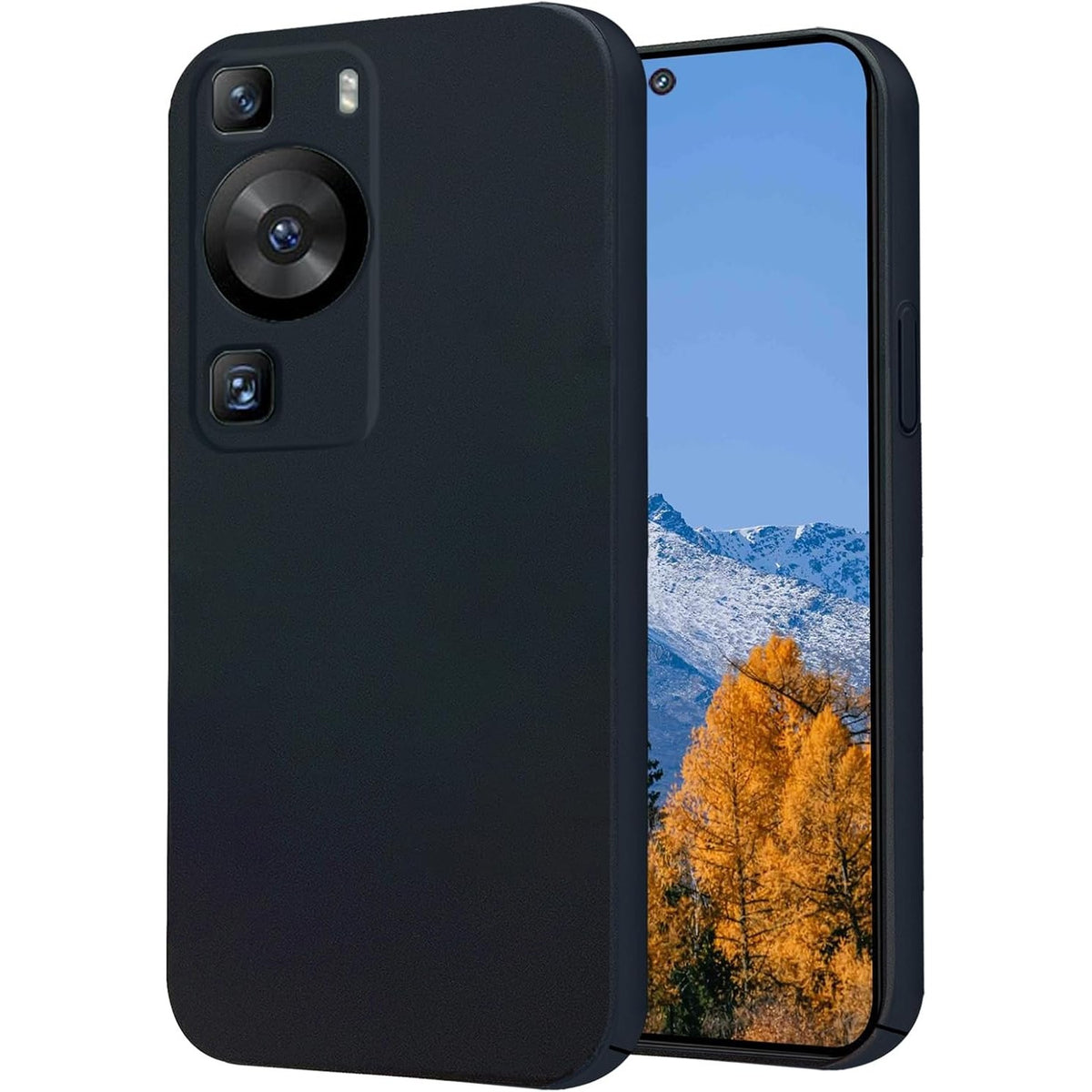 Husa de Protectie, Klevo, pentru Huawei P60 Pro, Liquid Silicone, cu Microfibra pe Interior, Protectie Antisoc, Compatibil Incarcare Wireless, Negru