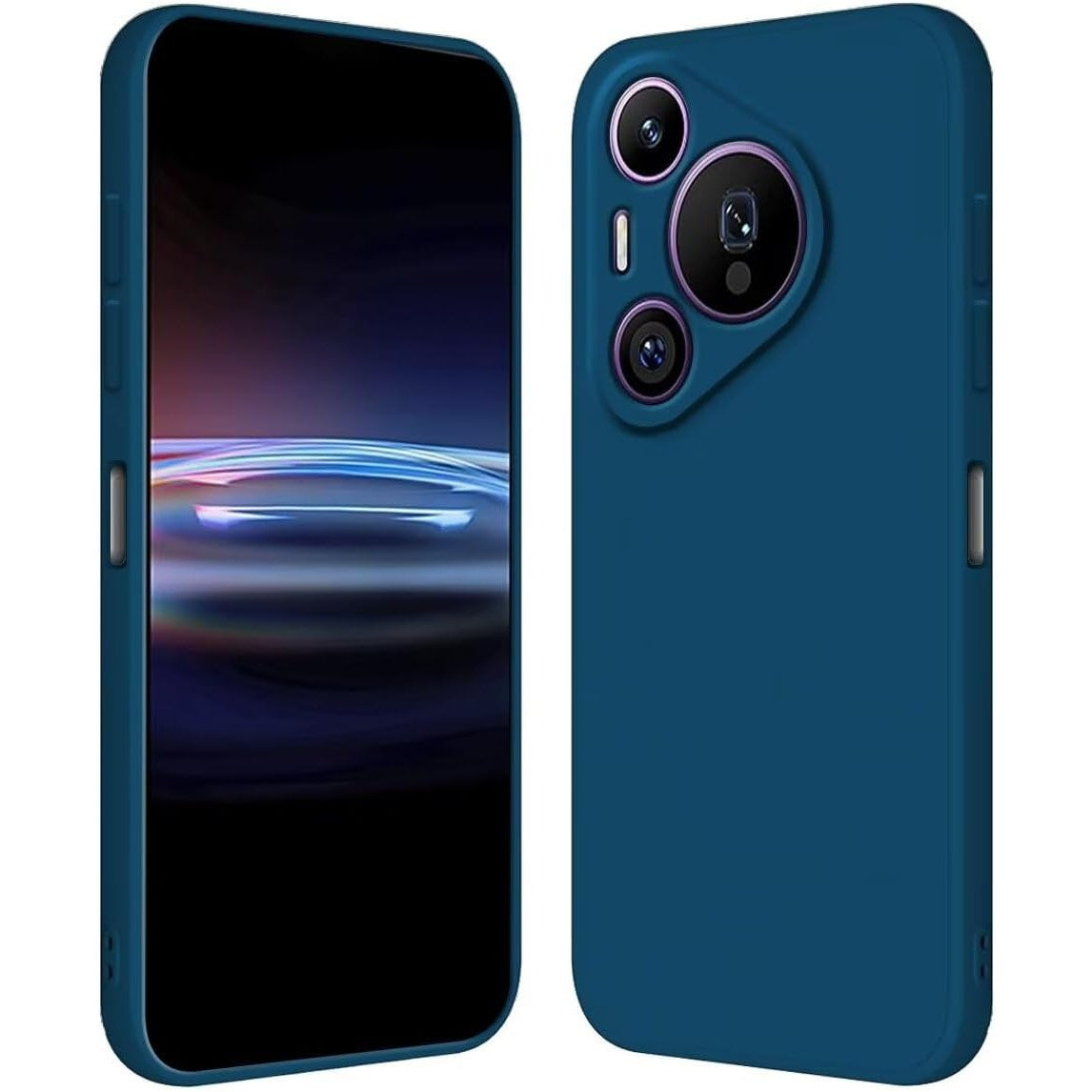 Husa de Protectie, Klevo, pentru Huawei Pura 70, Liquid Silicone, cu Microfibra pe Interior, Protectie Antisoc, Compatibil Incarcare Wireless, Albastru