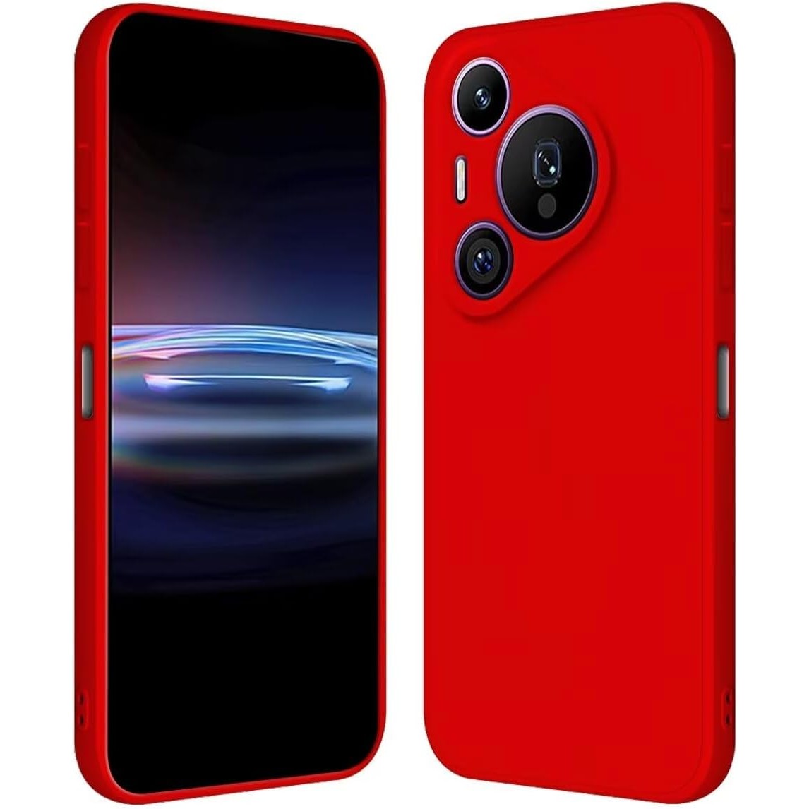 Husa de Protectie, Klevo, pentru Huawei Pura 70 Pro, Liquid Silicone, cu Microfibra pe Interior, Protectie Antisoc, Compatibil Incarcare Wireless, Rosu