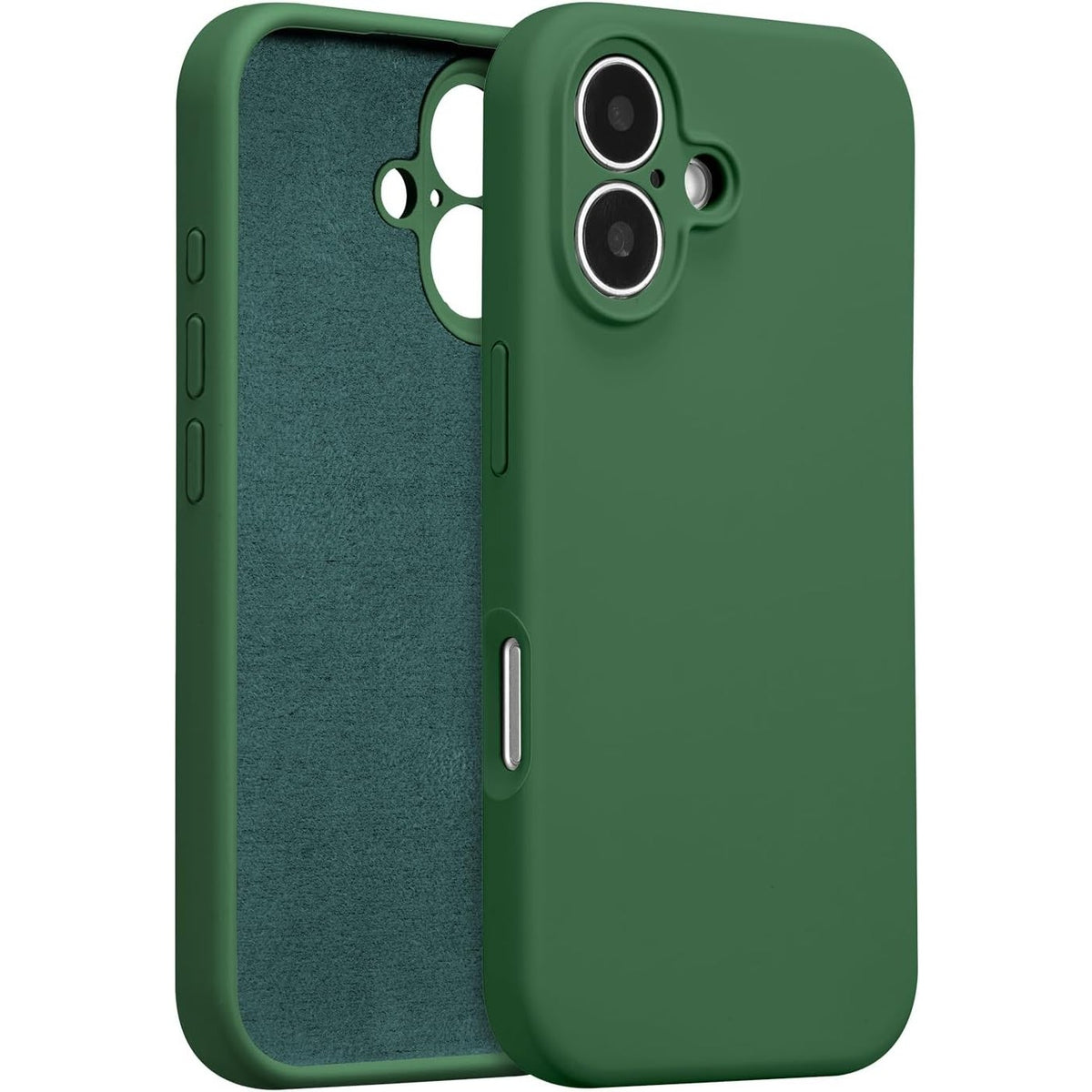Husa de Protectie, Klevo, pentru iPhone 16, Liquid Silicone, cu Microfibra pe Interior, Protectie Antisoc, Compatibil Incarcare Wireless, Verde