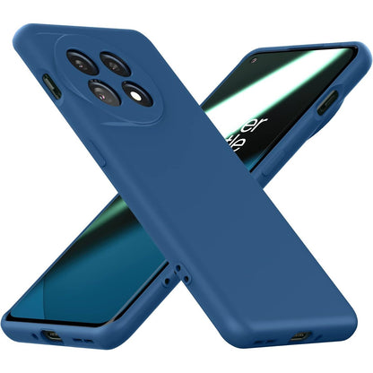 Husa de Protectie, Klevo, pentru OnePlus 11 5G, Liquid Silicone, cu Microfibra pe Interior, Protectie Antisoc, Compatibil Incarcare Wireless, Albastru