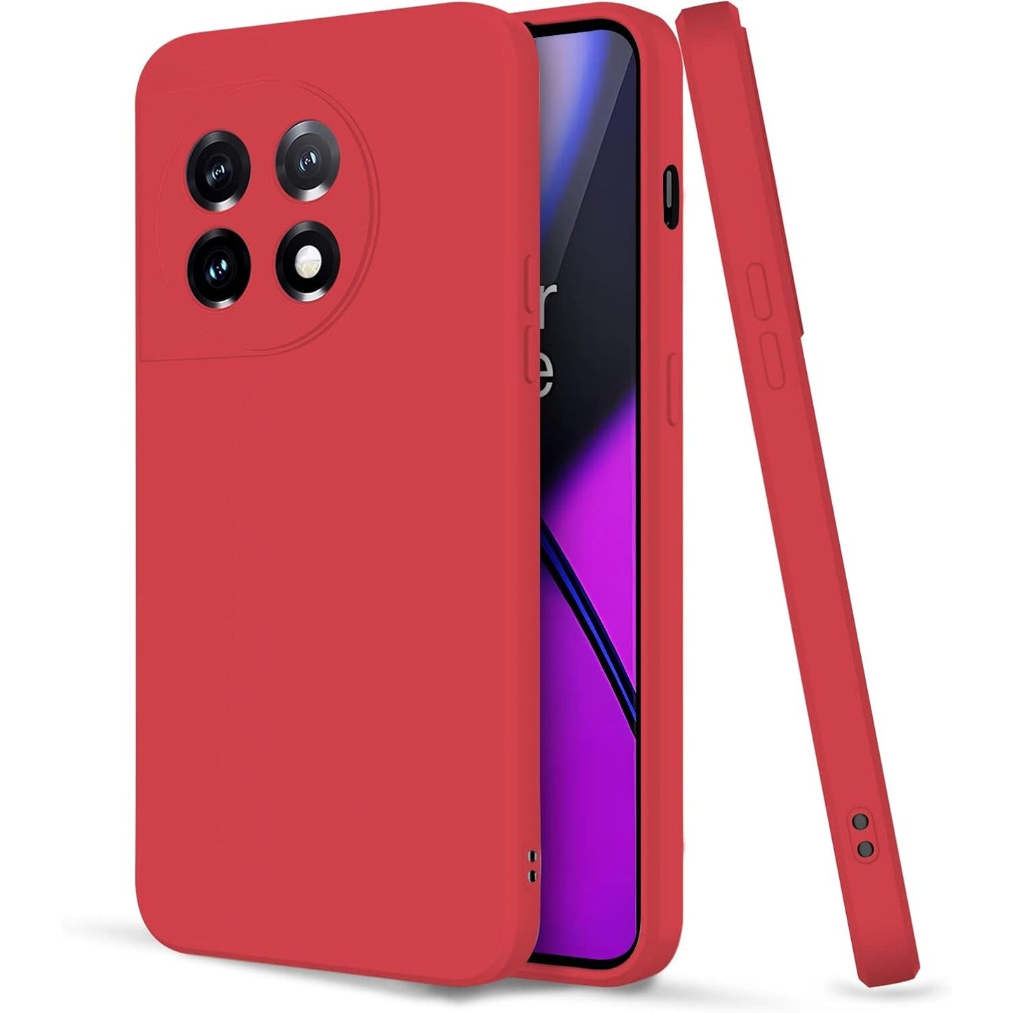 Husa de Protectie, Klevo, pentru OnePlus 11 5G, Liquid Silicone, cu Microfibra pe Interior, Protectie Antisoc, Compatibil Incarcare Wireless, Rosu