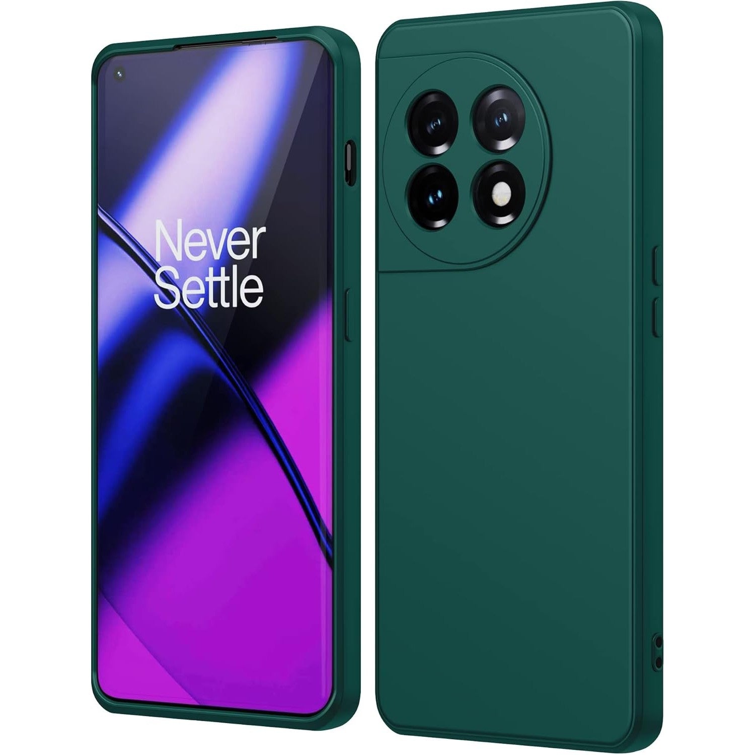 Husa de Protectie, Klevo, pentru OnePlus 11 5G, Liquid Silicone, cu Microfibra pe Interior, Protectie Antisoc, Compatibil Incarcare Wireless, Verde