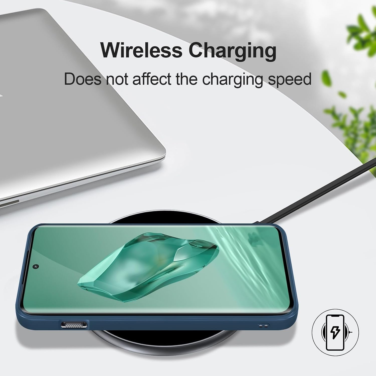 Husa de Protectie, Klevo, pentru OnePlus 12 5G, Liquid Silicone, cu Microfibra pe Interior, Protectie Antisoc, Compatibil Incarcare Wireless, Albastru