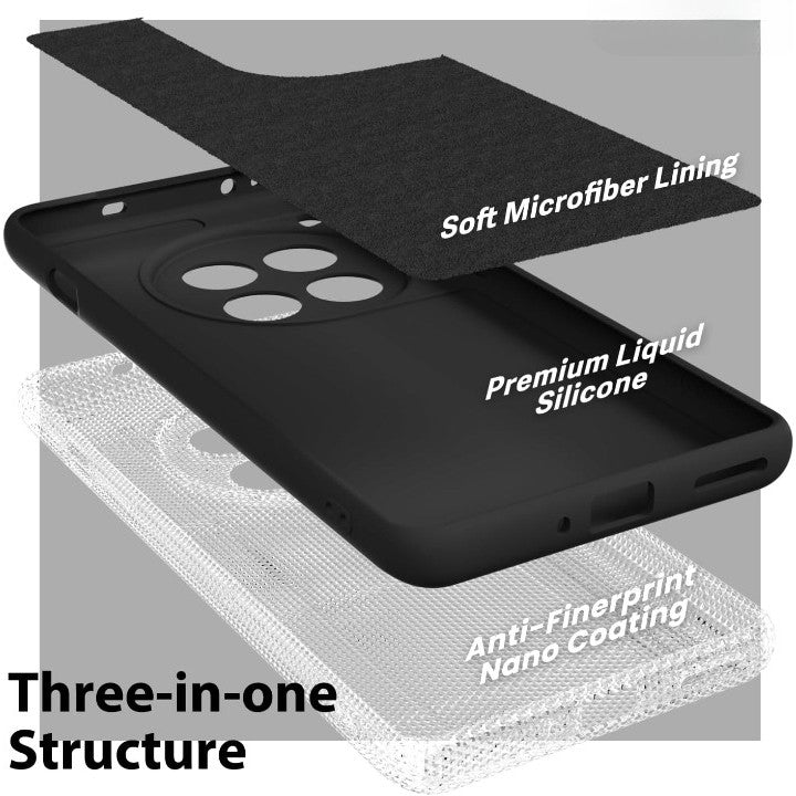 Husa de Protectie, Klevo, pentru OnePlus 12 5G, Liquid Silicone, cu Microfibra pe Interior, Protectie Antisoc, Compatibil Incarcare Wireless, Negru