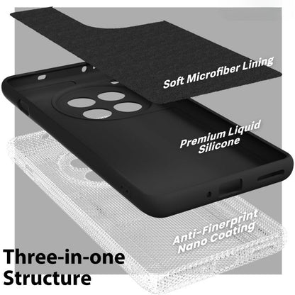 Husa de Protectie, Klevo, pentru OnePlus 12 5G, Liquid Silicone, cu Microfibra pe Interior, Protectie Antisoc, Compatibil Incarcare Wireless, Negru